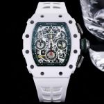 RICHARD MILLE RM11-03 Flyback White Ceramic&Green Swiss Replica Watch Men's